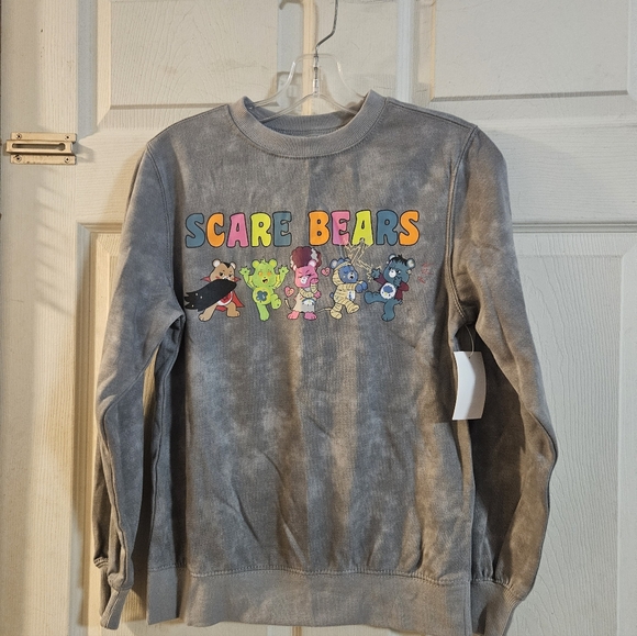 CARE BEARS X MONSTERS GRAY WASH SCARE BEARS SWEATSHIRT: NEW WITH TAGS: SZ XXS - Picture 1 of 4